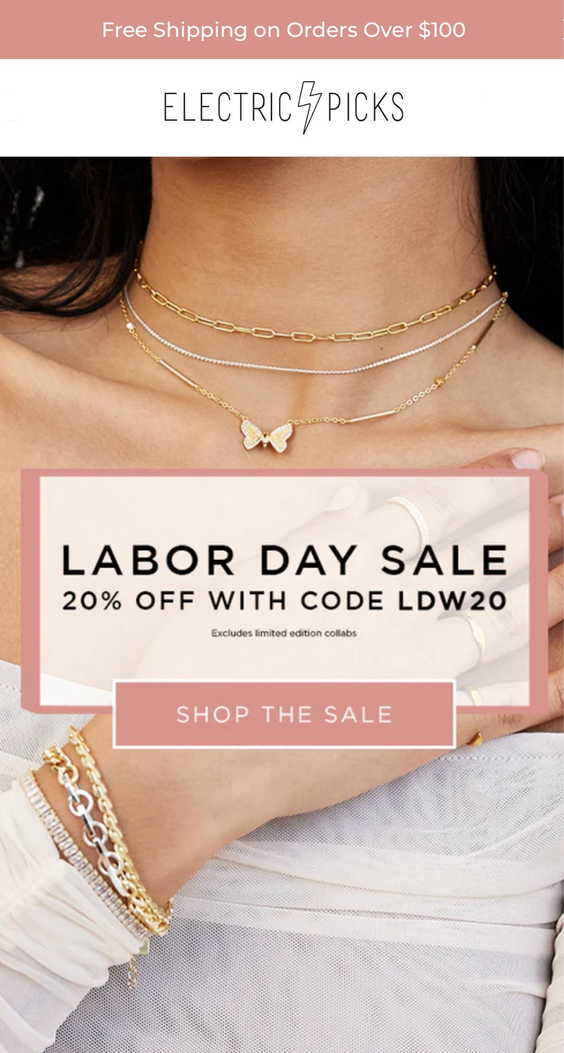 ⚡️ Electric Picks Labor Day Sale ⚡️

💎 Code: LDW20

✨ Some exclusions apply 

👏🏼 lifetime guarantee 

#LTKstyletip #LTKsalealert #LTKSale