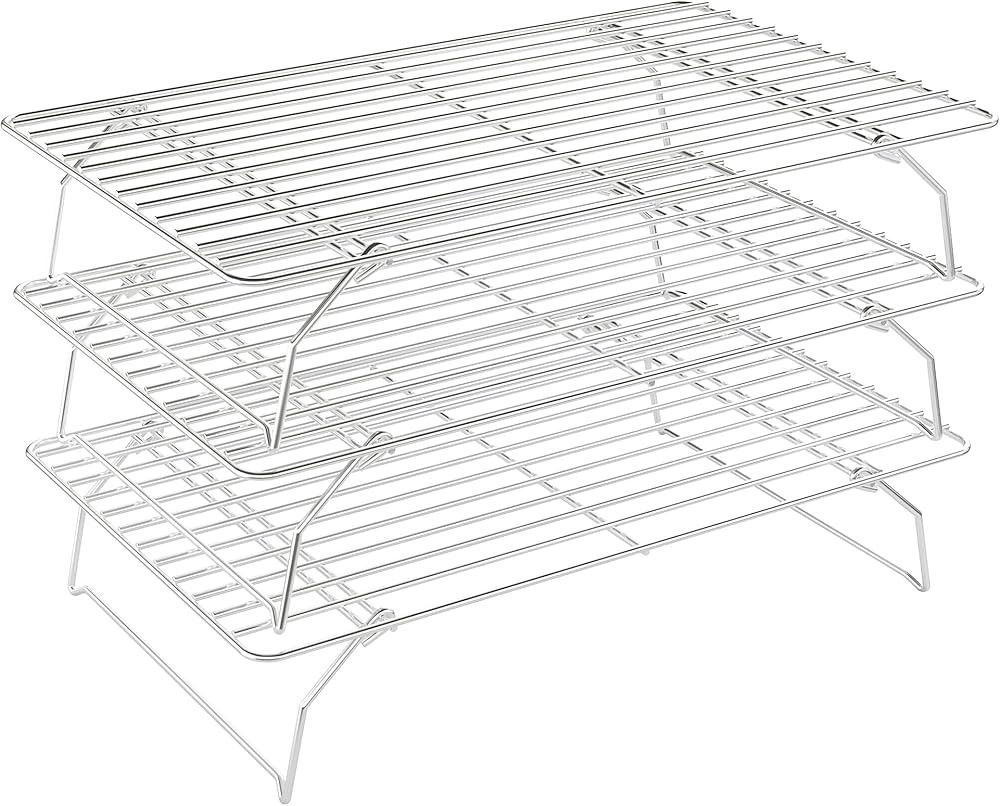 3 Tier Stackable Cooling Rack for Batch Cooling Cookie, Pizza, Cake-15.8”x 10”- Heavy Duty Co... | Amazon (US)