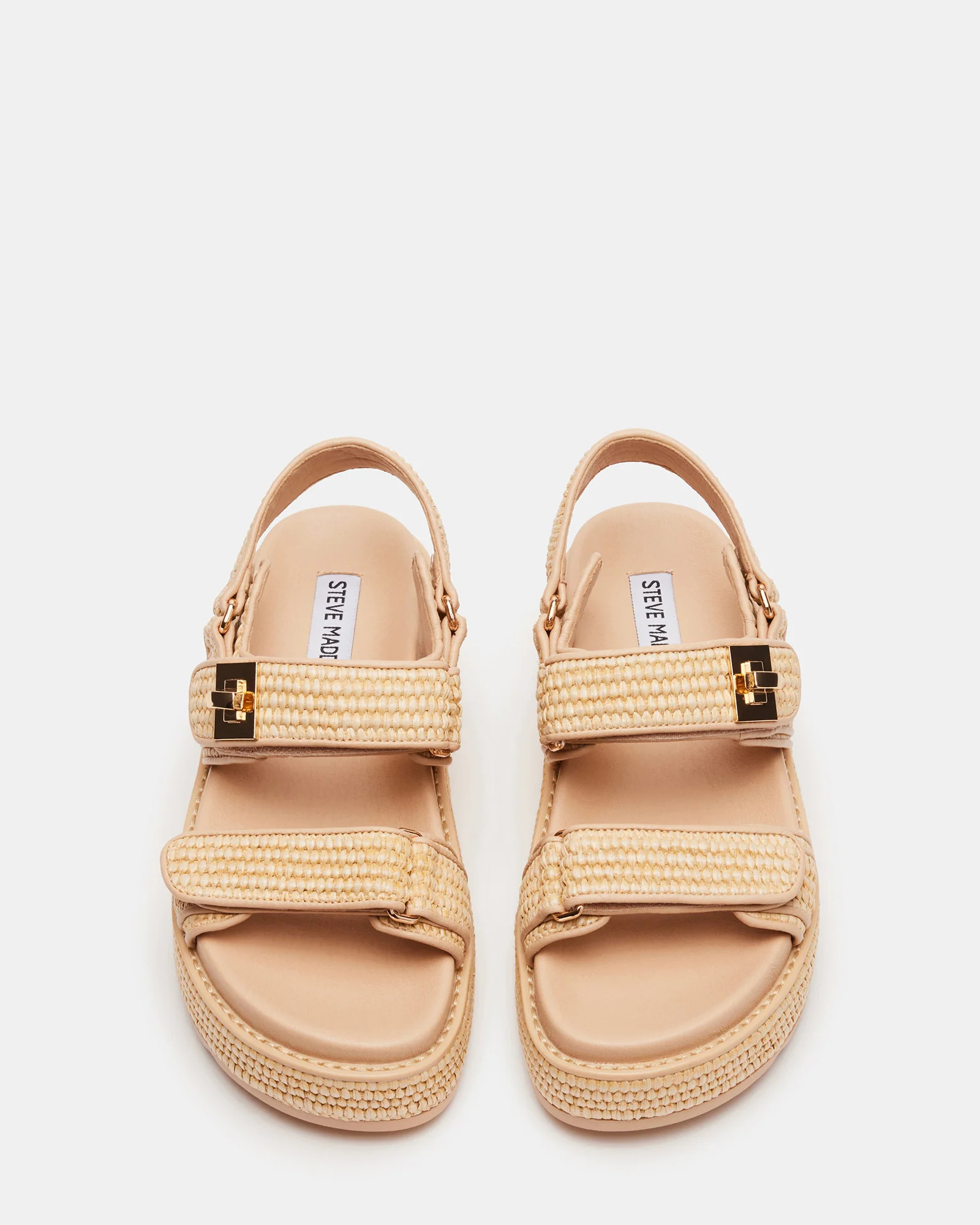 BIGMONA Natural Raffia Platform Sandal | Women's Sandals | Steve Madden (US)