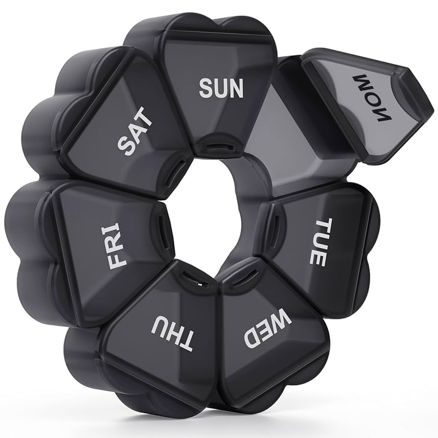 Large Weekly Pill Organizer, Pill Box 7 Day, KAPENS Daily Vitamin Case Large Capacity Compartment... | Amazon (US)