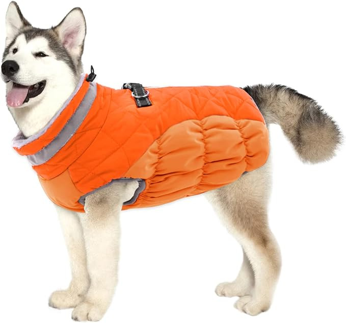 Lelepet Dog Coat Warm Dog Winter Coat Waterproof Dogs Jacket with Harness Built in Reflective Pet... | Amazon (US)