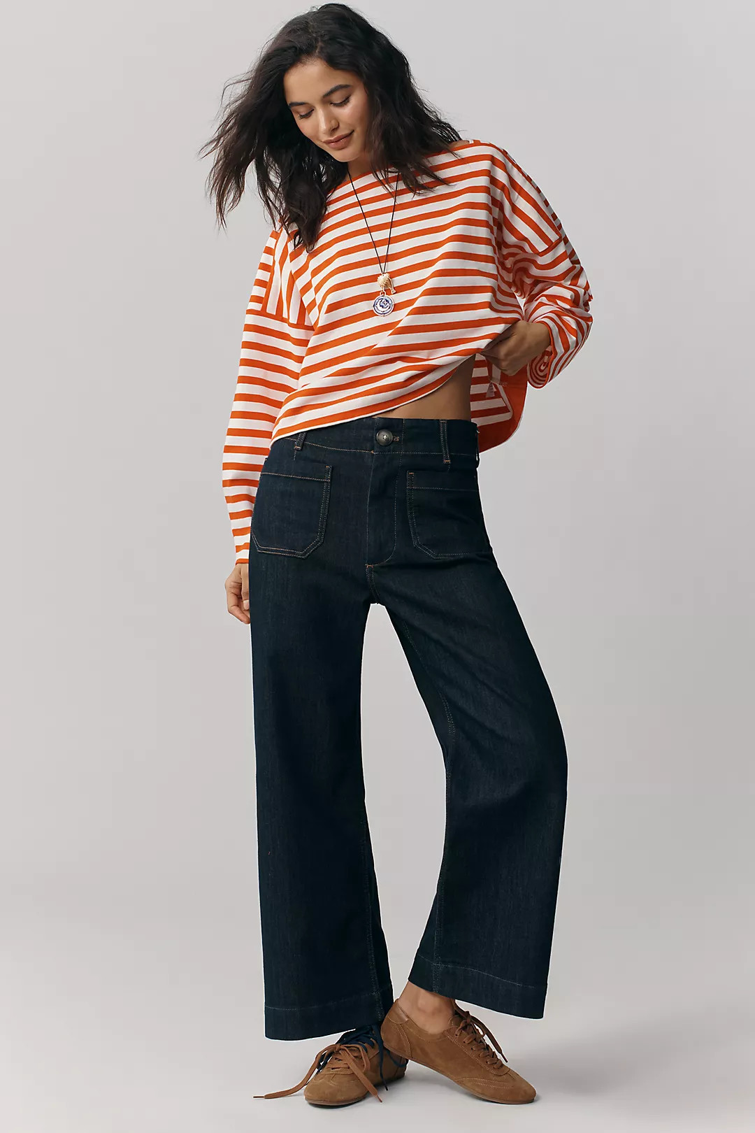 The Colette Crop Wide-Leg Jeans by Maeve | Anthropologie (US)