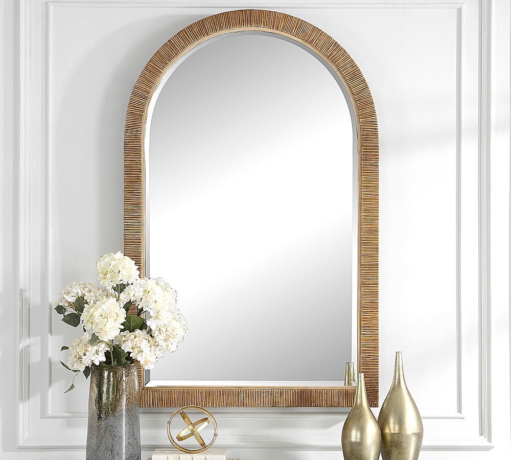 Nantucket Rattan Arched Wall Mirror | Pottery Barn (US)