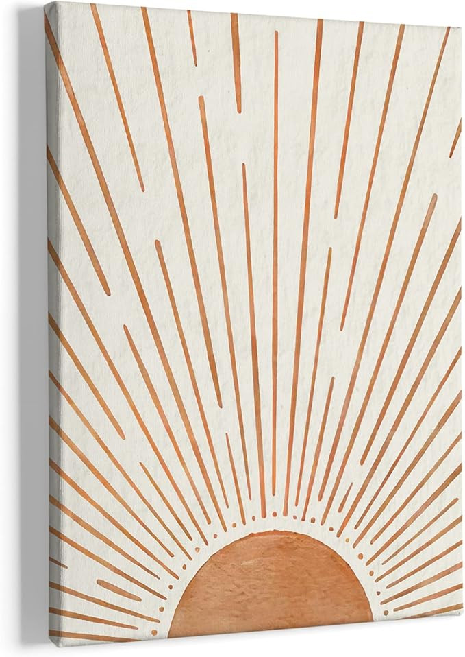 Boho Sun Framed Canvas Pictures Wall Art Decor,Boho Wall Art,Boho Office Bathroom Decor,Bohemian ... | Amazon (US)