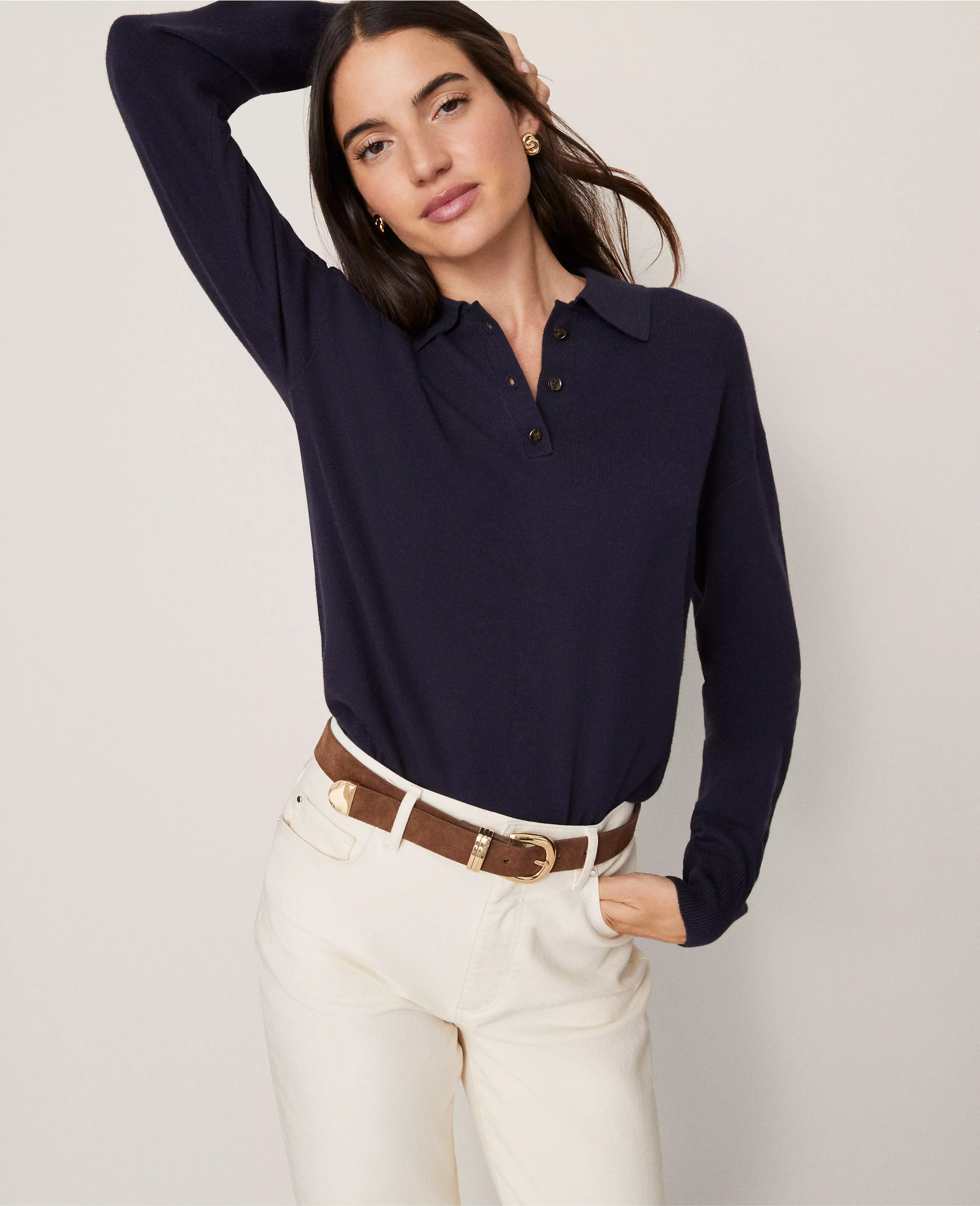 Weekend Collection Polo Sweater | Ann Taylor