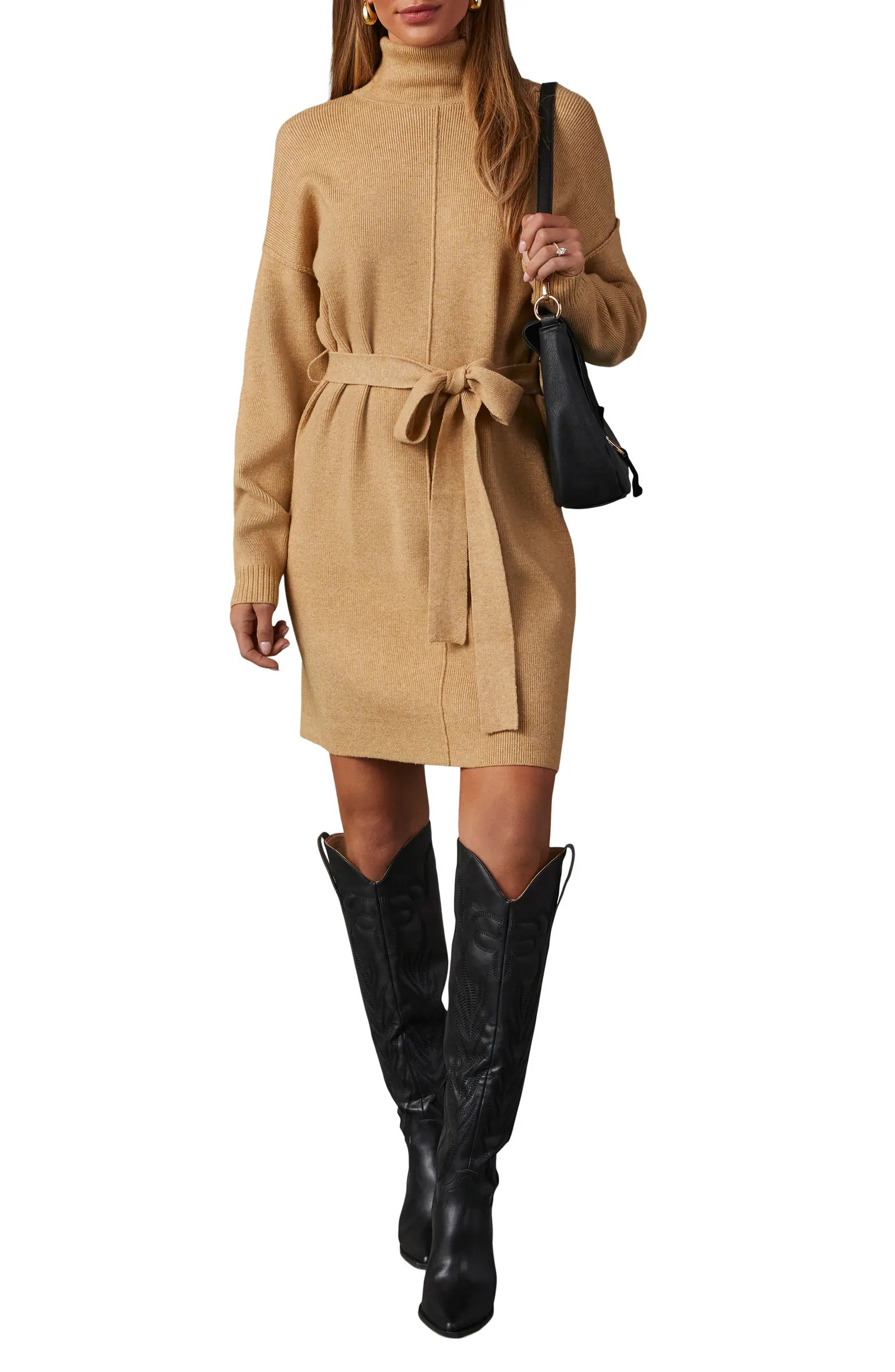 VICI Collection Marsella Long Sleeve Turtleneck Sweater Dress | Nordstrom | Nordstrom