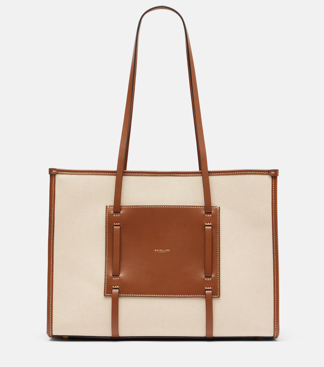 Capri leather-trimmed canvas tote bag | Mytheresa (UK)