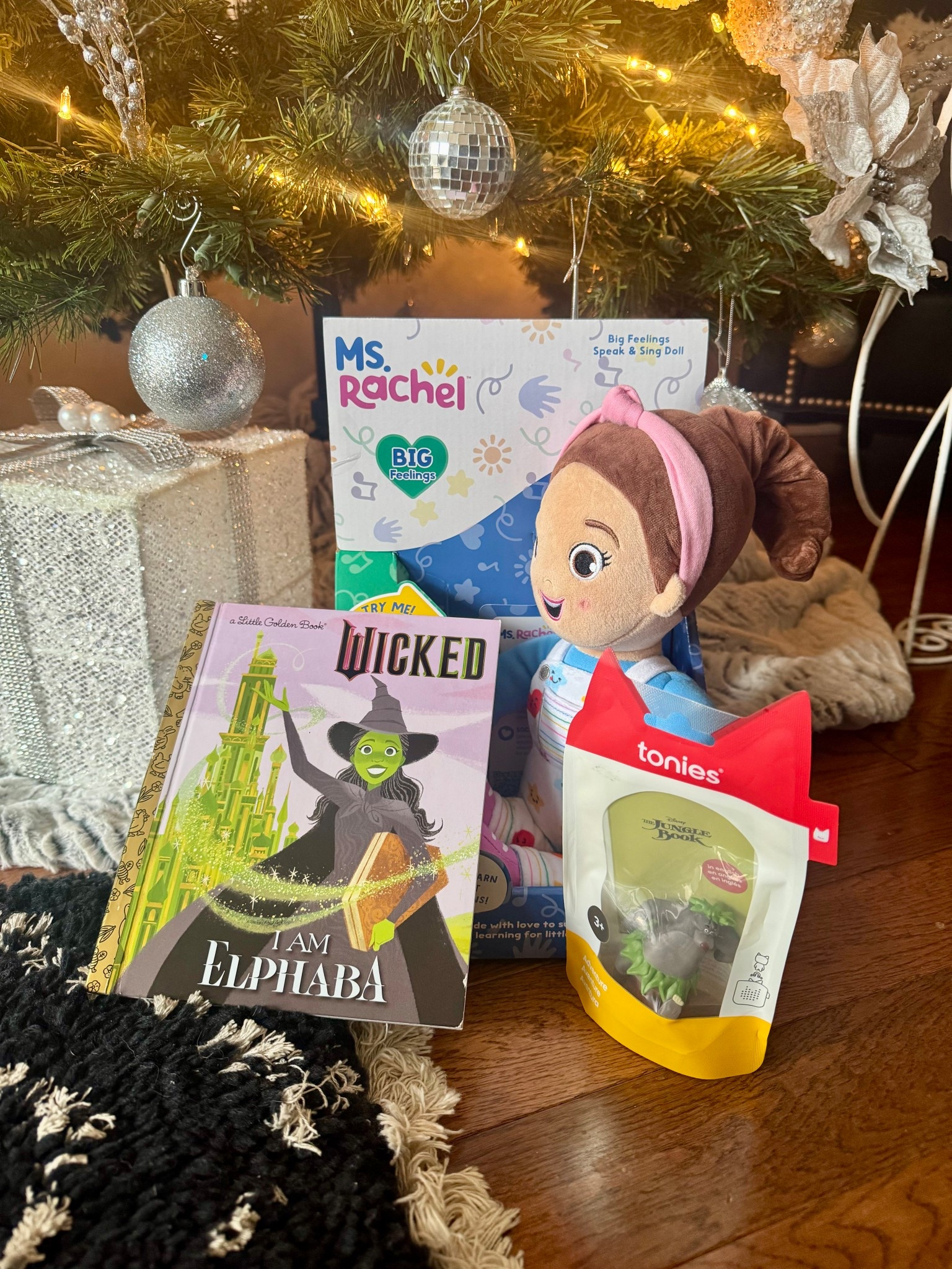 What I got my nephew for Christmas 🩵

Ms Rachel big feelings doll
Jungle book tonie 
Wicked book for kids 

#LTKHoliday #LTKKids #LTKFindsUnder50