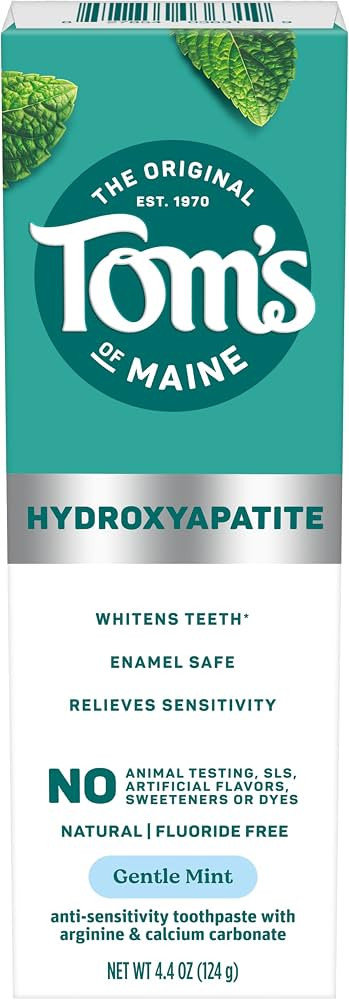Tom's of Maine Hydroxyapatite Toothpaste, Gentle Mint, Fluoride Free 4.4 OZ | Amazon (US)