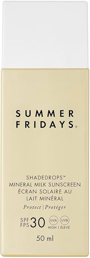 Summer Fridays ShadeDrops Broad Spectrum SPF 30 Mineral Milk Face Sunscreen with Zinc Oxide - Lig... | Amazon (US)