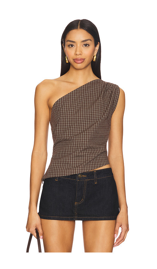 With Jean Arthur Top in Check in Check. Size M. Also in XS, XL. | Revolve Clothing (Global)