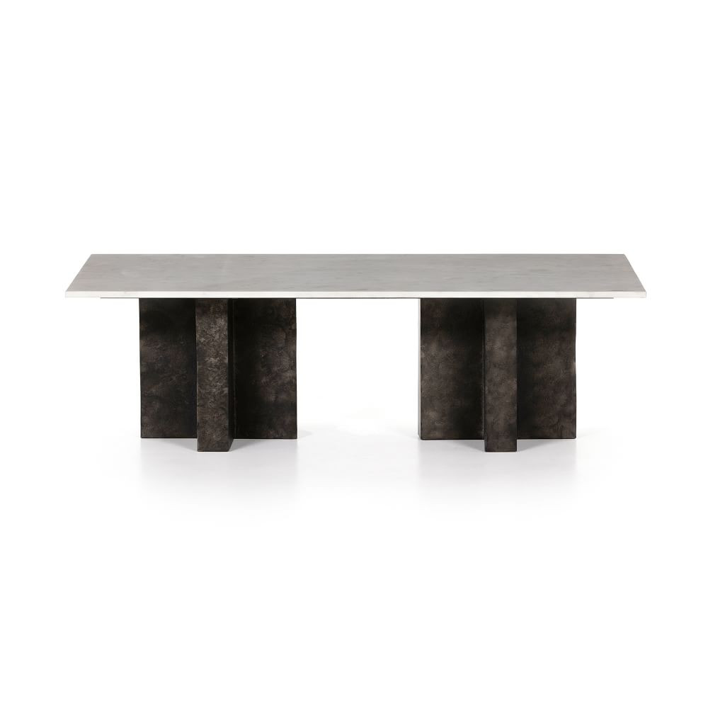 Aluminum Cross Base Rectangle Coffee Table (55") | West Elm (US)
