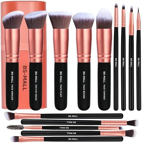 BS-MALL Makeup Brushes Premium Synthetic Foundation Powder Concealers Eye Shadows Makeup 14 Pcs B... | Amazon (US)