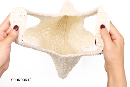 COOKOOKY Crochet Beach Tote bag Summer Beach Bag for Women Aesthetic Mesh Tote Bag Hippie Bag Kni... | Amazon (US)