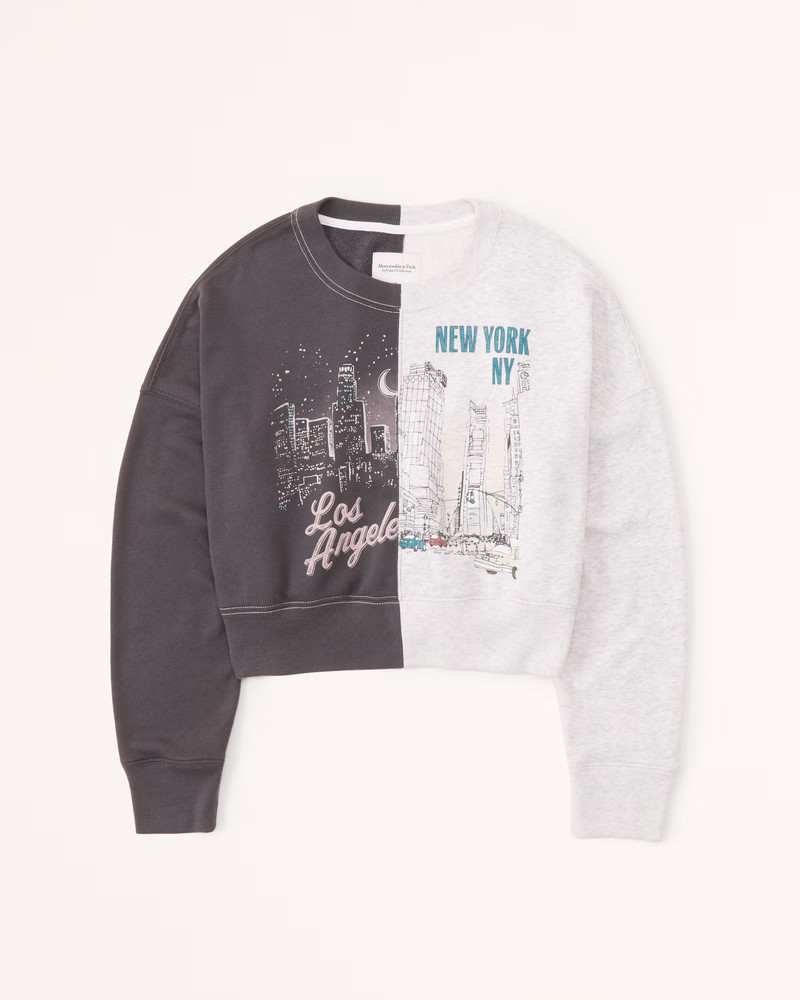 Vintage Wedge Spliced Graphic Crew Sweatshirt | Abercrombie & Fitch (US)