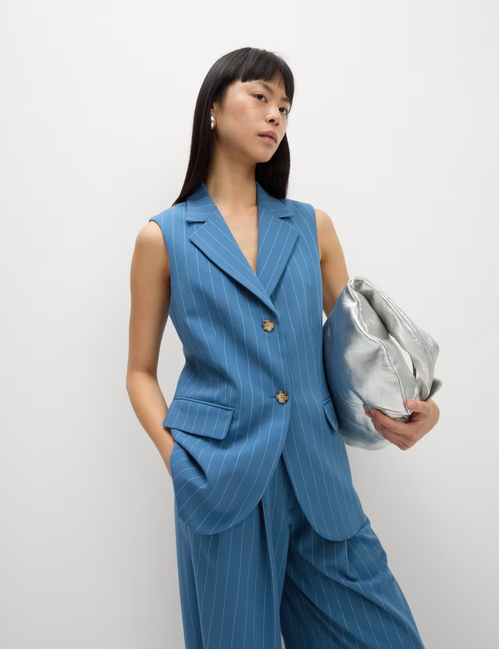 Tailored Striped Longline Waistcoat | Marks & Spencer (UK)