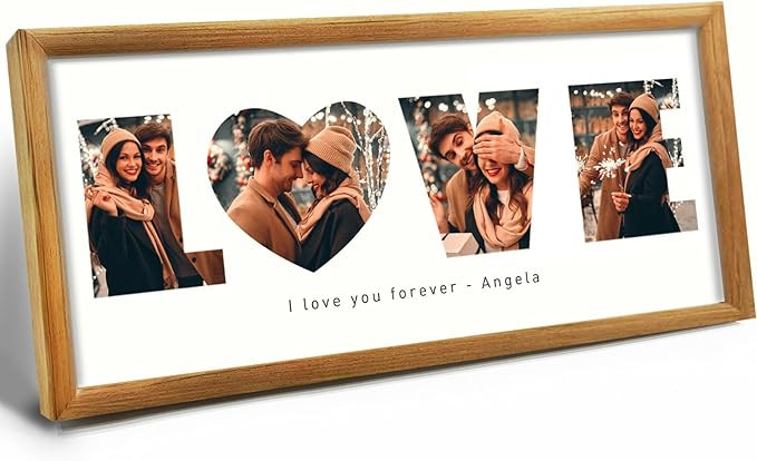 Gifts for Girlfriend or Boyfriend, Gifts for Her or Him, Personalized Letters Collage Picture Fra... | Amazon (US)