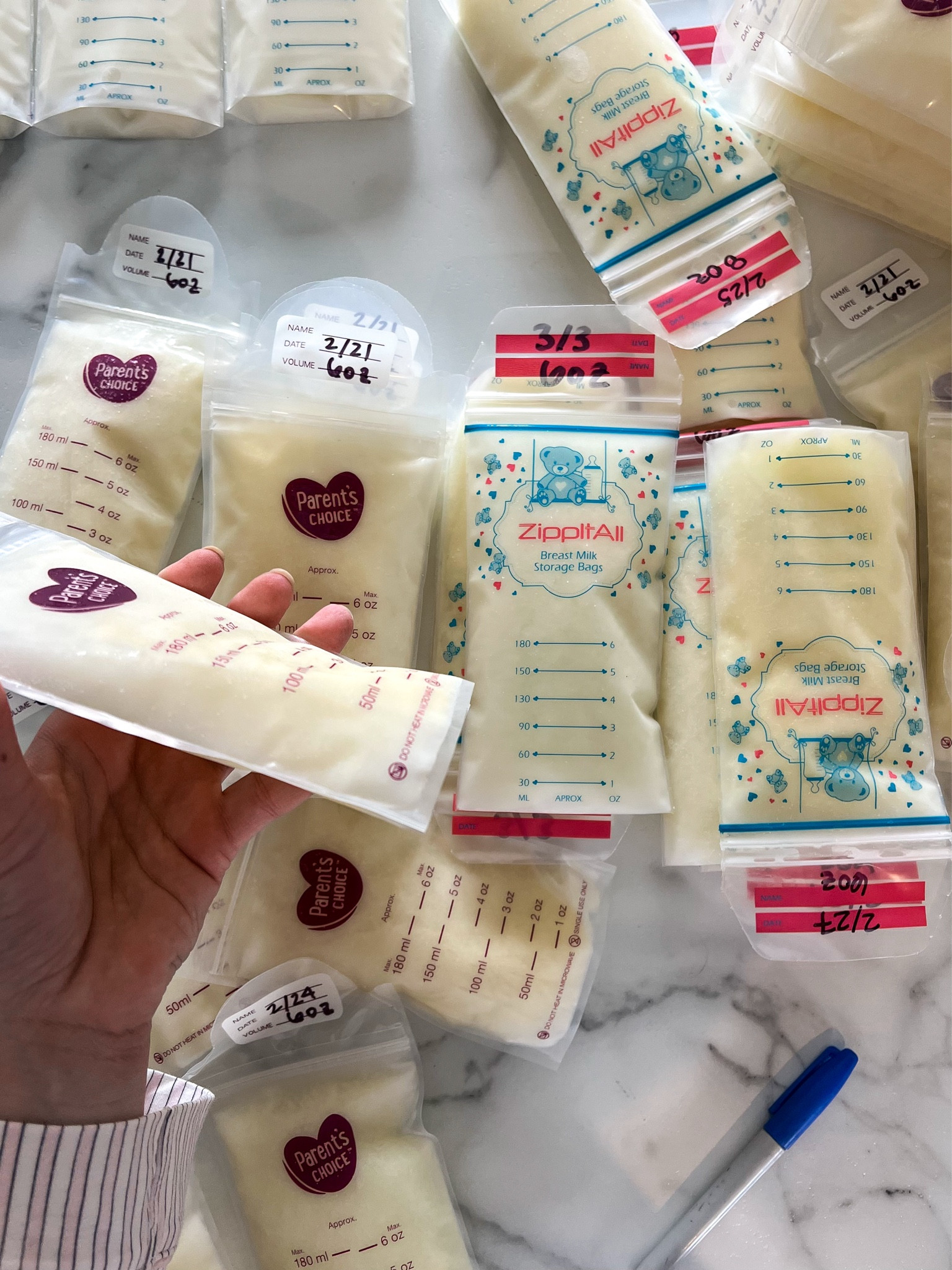 Highly recommend these Amazon breastmilk storage bags over Walmarts 
