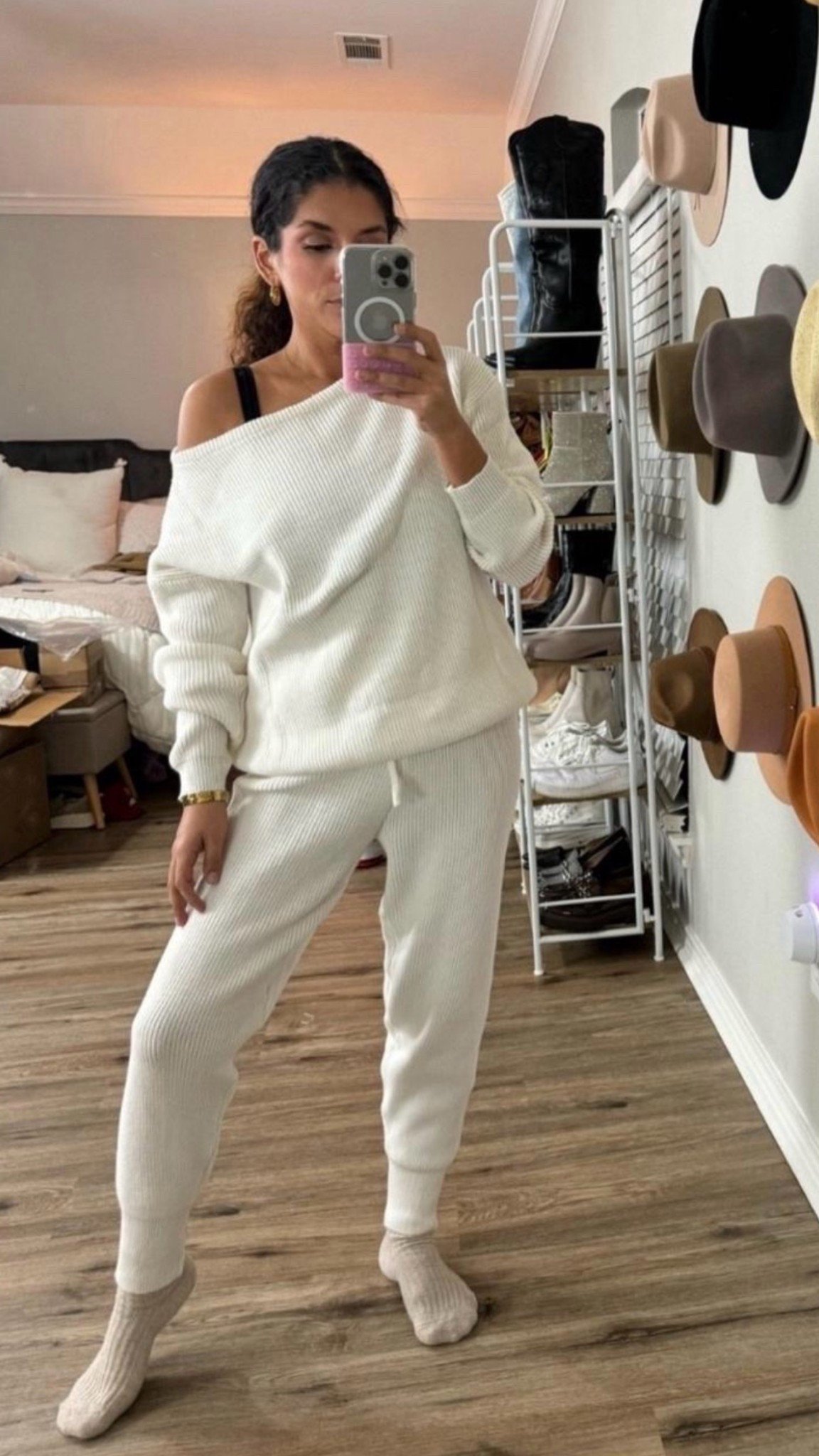Cozy neutrals for an easy day 🤍 This off-the-shoulder knit set is comfy, cute, and perfect for lounging or casual plans.

#CozyOutfit #KnitSet #NeutralStyle #ComfyOutfit #CasualStyle

#LTKootd #LTKSeasonal #LTKstorytime