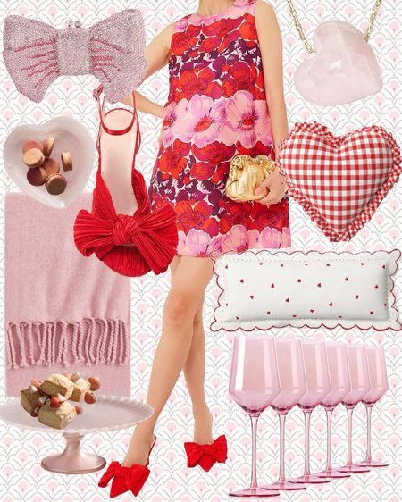 Valentine’s Day dress and shoes! Adore this mod dress and it also comes in a long sleeve version! 

Heart, hearts, bow purse, bow shoes, red shoes, valentines dress, heart necklace, opal necklace, scalloped pillow, target finds, Tuckernuck, amazon finds, H&M, pink blanket, heart bowl, cake stand, pink wine glasses, red gingham heart pillow #valentinesday #tuckernucking #hearts #valentine #heart #valentinedecor 

#LTKSeasonal #LTKshoecrush #LTKitbag