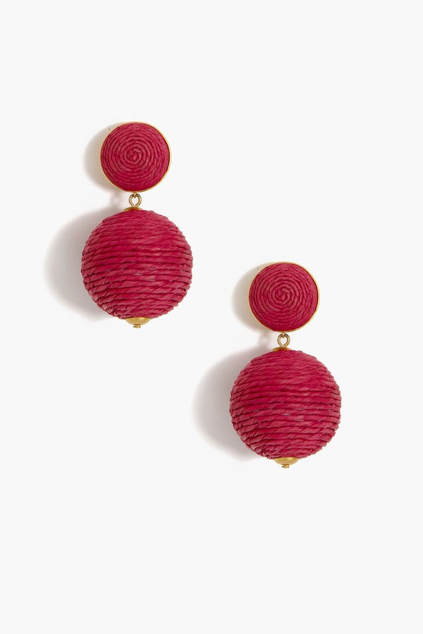 Pink Raffia Lantern Earrings | Tuckernuck (US)