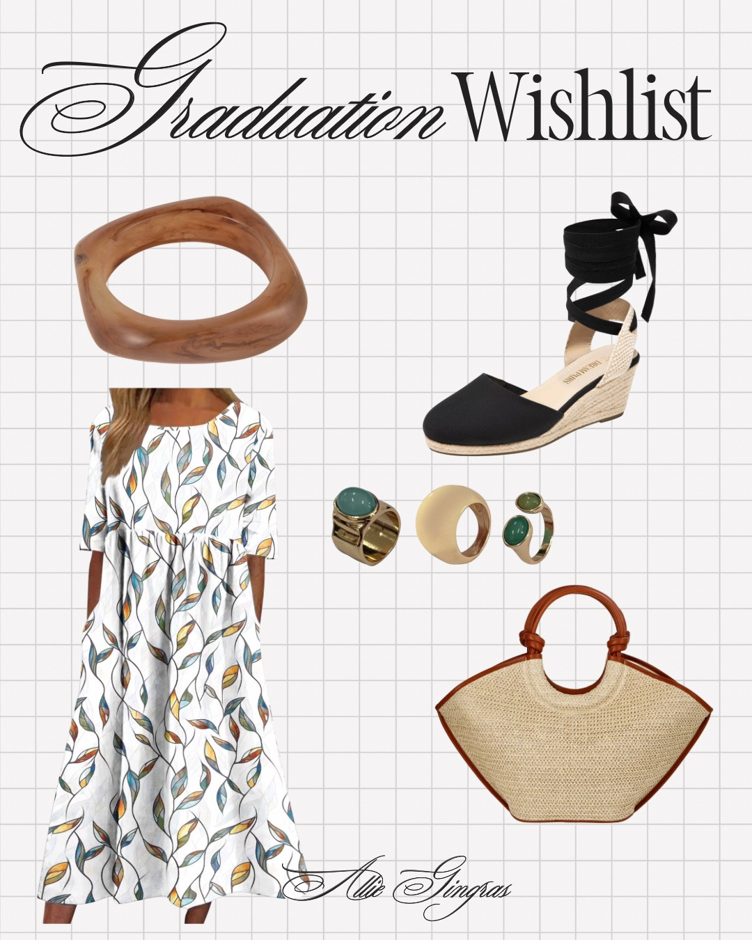 Graduation season outfit three and this one is giving effortless garden party 🌿🎓 White leaf print dress, black lace up espadrille wedges, straw tote and the prettiest ring stack all linked 👇
Save this one for your next outdoor event! 🌿


#LTKfinds #LTKstyletip #LTKshoecrush #LTKseasonal #LTKmidsize #LTKunder100 #GraduationOutfit #GardenParty #EspadrilleWedges #GradSeason #SoftLifeEra #StyleRediscovery #SpringStyle #MomStyle #GraduationStyle