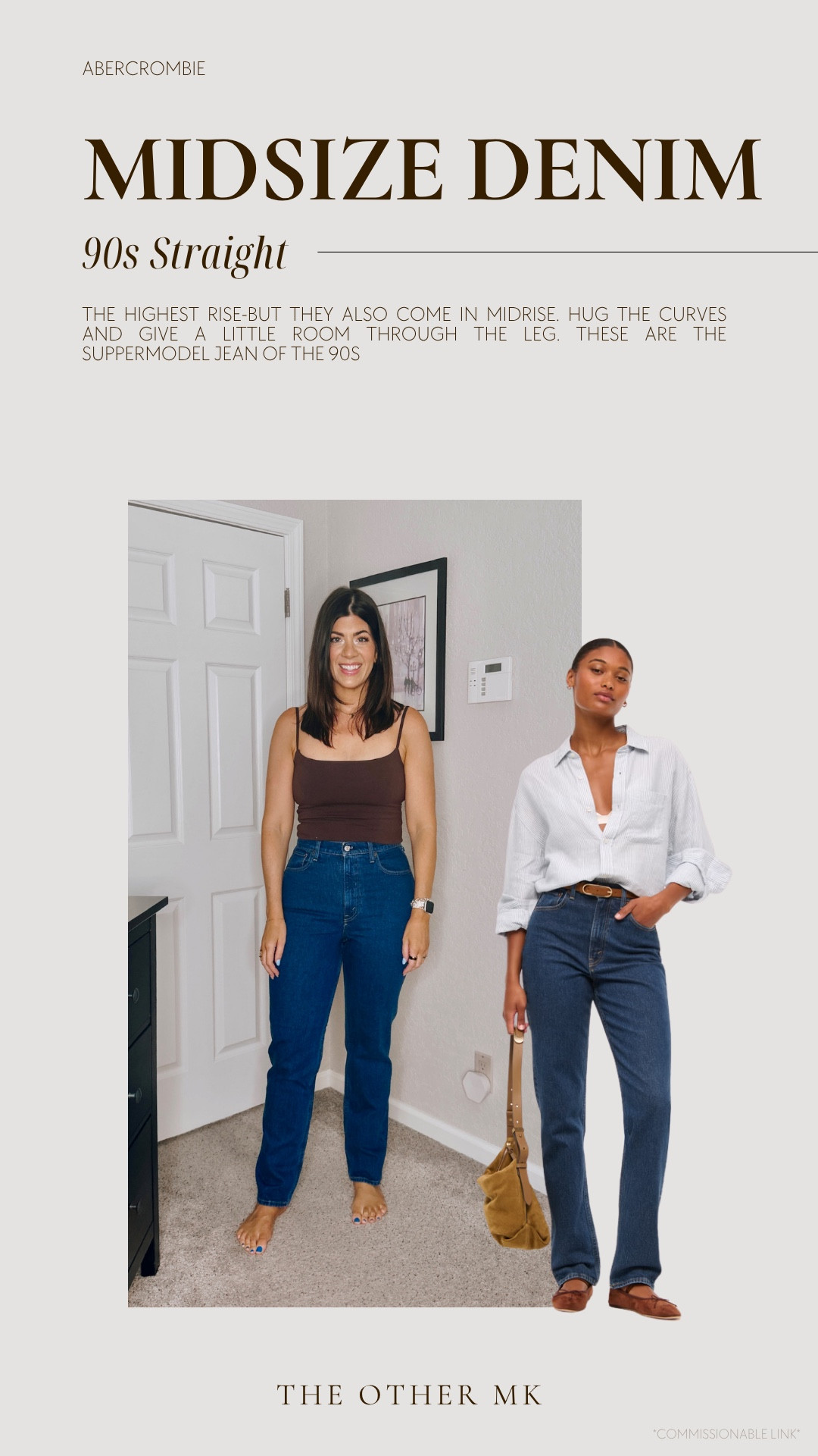 Wearing size 29 regular curve and use code DENIMAF! 

the highest rise-but they also come in midrise. Hug the curves and give a little room through the leg. These are the supermodel jean of the 90s 

denim sale, fall jeans, fall denim, jeans on sale, midsize denim, Abercrombie jeans 

 

#LTKSeasonal #LTKMidsize #LTKSaleAlert