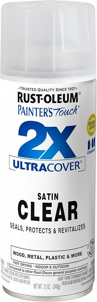 Rust-Oleum 346952 Painter's Touch 2X Ultra Cover Spray Paint, 12 oz, Satin Clear | Amazon (US)