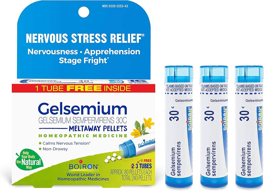 Boiron Gelsemium 30C Homeopathic Medicine for Relief from Stress, Nervousness, Apprehension, and ... | Amazon (US)