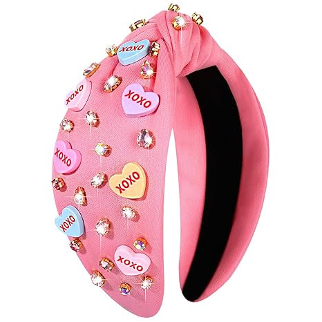 CEALXHENY Valentine’s Day Headbands Accessories for Women XOXO Love Massage Heart Headband Red ... | Amazon (US)