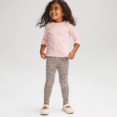 Toddler Girls' Solid Ribbed Long Sleeve T-Shirt - Cat & Jack™ Light Pink 5T | Target