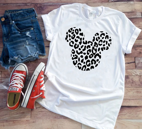 Mouse Cheetah Print TShirt, Disney Leopard Shirt, Animal Kingdom Shirt, Disney Mickey Mouse, Disn... | Etsy (US)