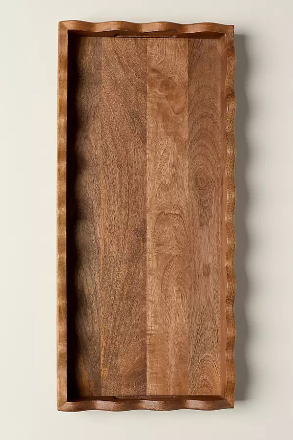 Esther Wooden Scalloped Tray | Anthropologie (US)