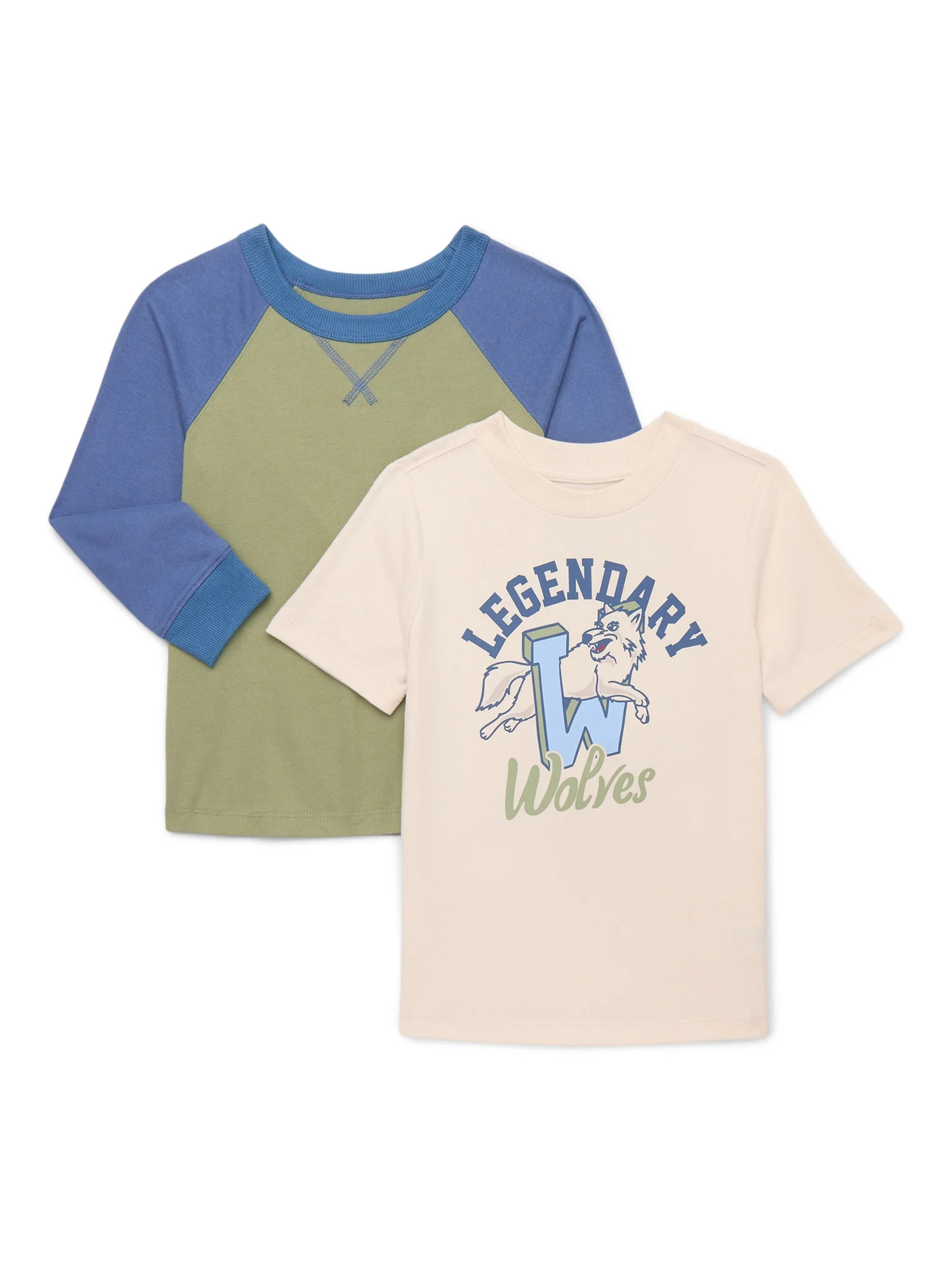 Wonder Nation Little Boys Multipack Tees, 2-Piece, Size 4-10 | Walmart (US)