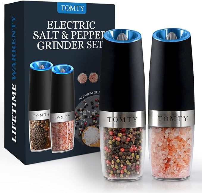 Gravity Electric Salt and Pepper Grinder Set: Ideal Gifts for Women and Men, Perfect for White El... | Amazon (US)