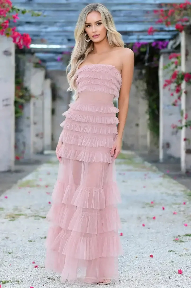 Georgia Maxi Dress - Blush | Lady Black Tie