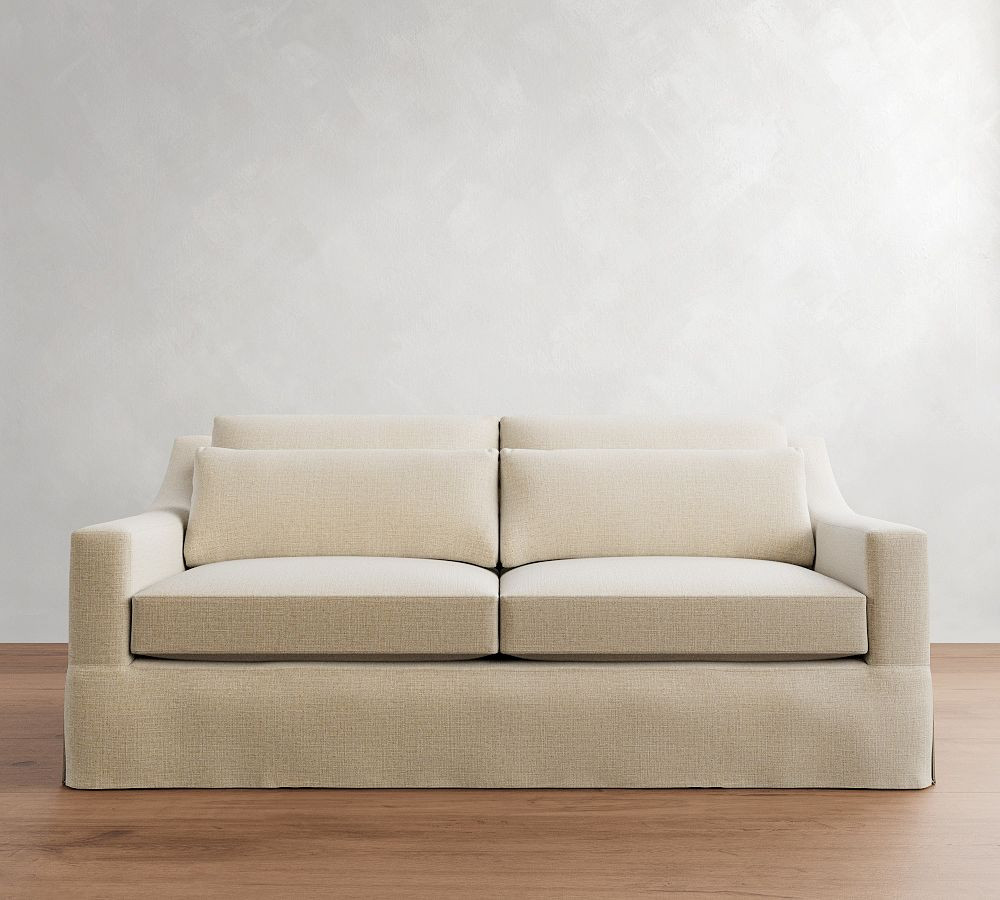 York Slope Arm Deep Seat Slipcovered Sofa (60"-108") | Pottery Barn (US)