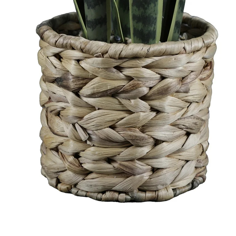 Home Decor Collection Flora Bunda 24.3" Artificial Snake Plant in Rattan Basket - Walmart.com | Walmart (US)