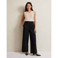 Phase Eight Womens Ponte Wide Leg Trousers - 10 - Black, Black | Marks & Spencer (UK)