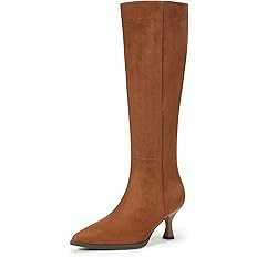 IDIFU Women's IN3 Knee High Tall Boots Pointed Toe Low Kitten Heel Long Fall Boot Side Zipper for... | Amazon (US)
