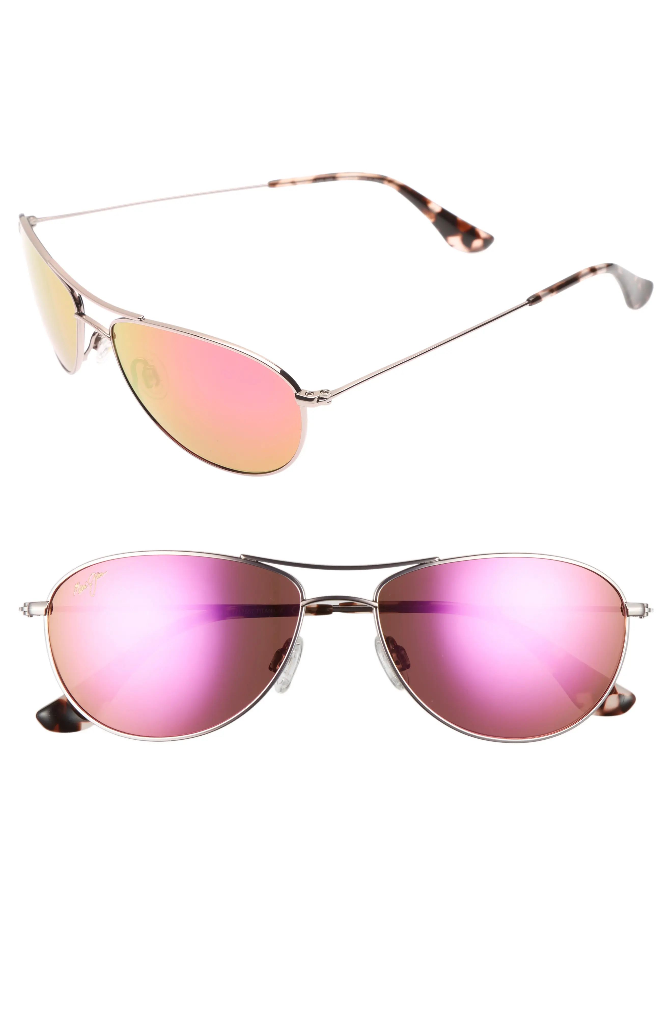 Baby Beach 56mm Mirrored PolarizedPlus2<sup>®</sup> Aviator Sunglasses | Nordstrom