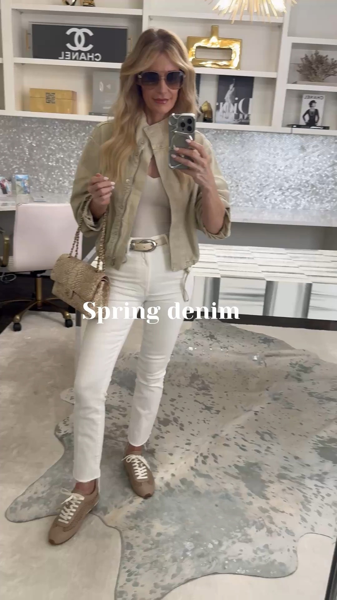 New spring jeans in this fresh ivory shade are the perfect update if you want something lighter than classic blue denim. I styled these Mother jeans with my L’Agence Legend slim sneakers and a neutral Madewell bomber jacket for an easy casual outfit — I’m wearing size 24 in the jeans and they fit TTS. 

 #LTKootd #LTKSeasonal #LTKOver40