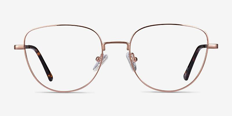 Clotilde Cat Eye Shiny Rose Gold Glasses for Women | Eyebuydirect | EyeBuyDirect.com