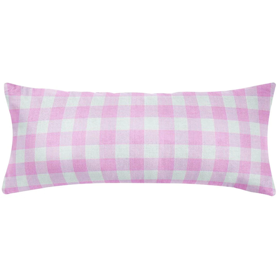 Gingham Pink 14x36 Decorative Pillow Cover | Laura Park Designs