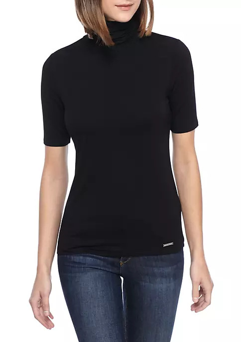 Mock-Neck Solid Jersey Top | Belk