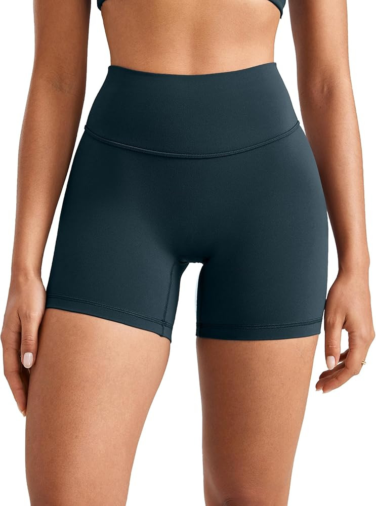 Womens High Waist No Front Seam Scrunch Butt Biker Shorts 5 Inches V-Back Scrunch Booty Gym Worko... | Amazon (US)