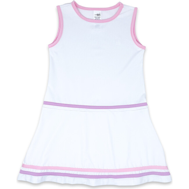 Jordan Sleeveless Dress, Pure Coconut, Cotton Candy Pink & Petal Purple | Maisonette