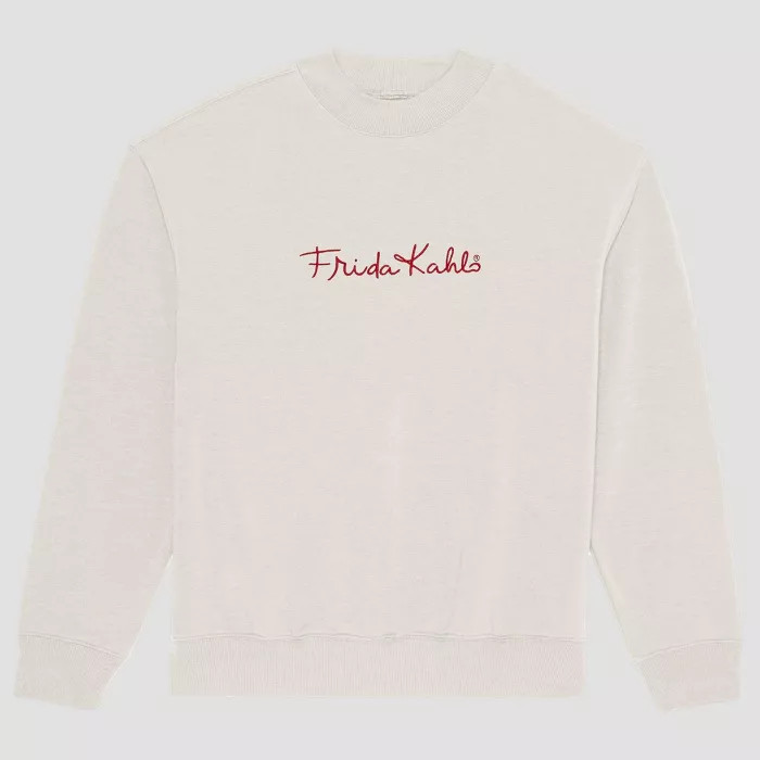 Women's Frida Kahlo Mock Turtleneck Sweatshirt - Ivory | Target