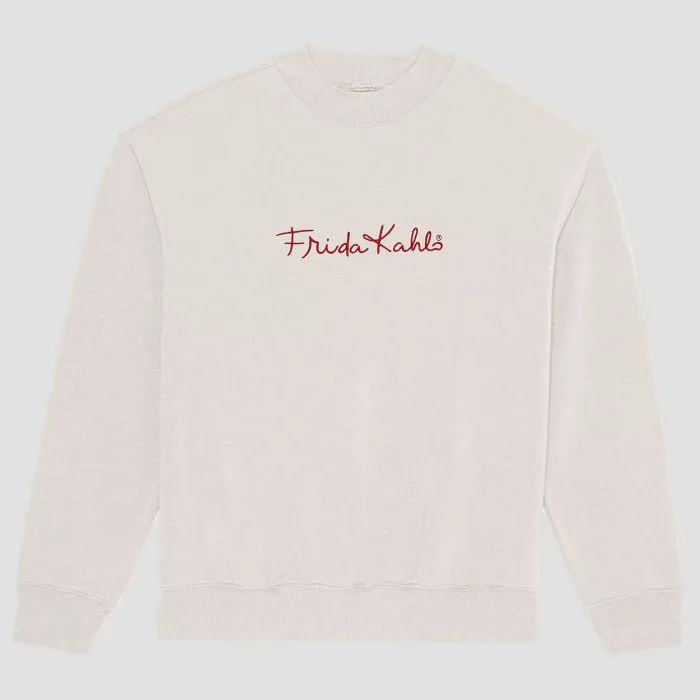 Women's Frida Kahlo Mock Turtleneck Sweatshirt - Ivory | Target