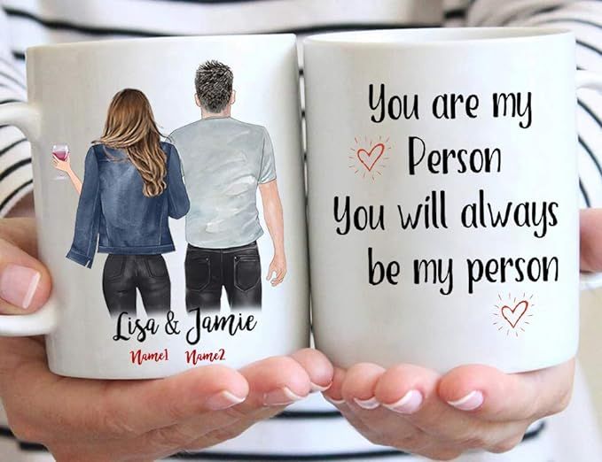 Custom Valentines Day Mugs for Fiance or Fiancee, You're My Person Mug, Personalized Valentines D... | Amazon (US)